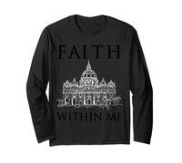 Faith Over Fear - Vaticano Cristiano religioso Fiel V3A Manga Larga