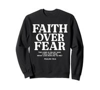Faith Over Fear versículo de la Biblia Cita de las Escrituras Cristiano Sudadera