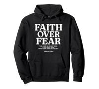 Faith Over Fear versículo de la Biblia Cita de las Escrituras Cristiano Sudadera con Capucha