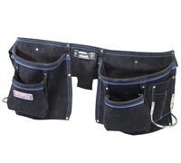 Faithfull Bolsa Doble para Herramientas y Clavos con Cinturón, de Cuero
