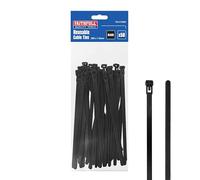 Faithfull Bridas reutilizables de 200 mm x 7,6 mm (paquete de 50) - Bridas de nailon 66 de alta resistencia con resistencia a los rayos UV, resistencia a la tracción 230 N para gestión de cables