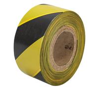 Faithfull - Cinta de seguridad (70 mm x 500 m), color negro y amarillo