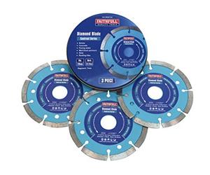 Faithfull DBSET3C - Juego de discos de corte de diamante (3 piezas)