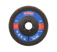 Faithfull Disco de lija de óxido de amuninio grano 120 (fino) 125 mm para amoladoras angulares