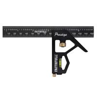 Faithfull Prestige Kombinationswinkel, Schwarz, Aluminium, 150 mm (6 Zoll) - Multifunktionales Mess- und Anreißwerkzeug mit Wasserwaage und Anreißnadel für Holz- und Metallbearbeitung
