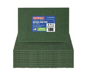 Faithfull FAIAHPGREEN - Almohadillas de estropajo de aluminio (230 x 150 mm, 10 unidades), color verde