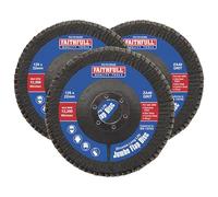 Faithfull FAIFD12540Z3 - Juego de discos de lija de 125 mm de circonio (grano 40, 3 unidades)