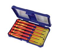 Faithfull FAISDVDEMINI Precision VDE - Juego de 6 destornilladores Phillips y ranurados, nominal de hasta 1000 V, rojo/naranja