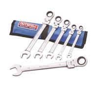 Faithfull FAISPARAT6SR - Juego de llaves de trinquete (6 piezas, incluye carrete de herramientas)