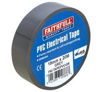 Faithfull FAITAPEPVCGR Cinta Eléctrica PVC 19 mm x 20 m - Gris