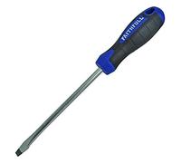 Faithfull Flared Screwdriver, Soft-Grip Handle, Chrome Vanadium Steel Blade with Magnetic Tip - 10mm x 200mm