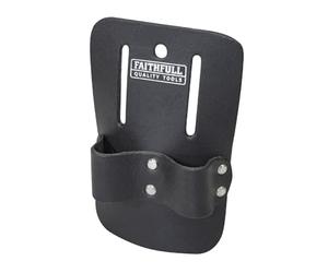 Faithfull Porte chafaudage double boucle en cuir noir pour ceinture à outils