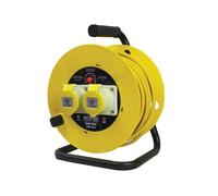 Faithfull Power Plus Carrete de Cable Abierto 110V 16A 25m 2 Enchufes