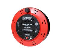 Faithfull Power Plus Carrete de Cable de 10m con 4 Enchufes, 240V 10A