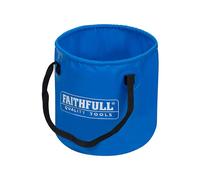 Faithfull Waterproof Collapsible Bucket - Lightweight PVC Container with Sturdy Handles & Compact Fold-Flat Design for Cleaning, Draining, Camping & Plumbing Tasks - 20L Capacity