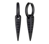 FaithHeart Aros Vikingos Hombres Pendientes Runas Acero Inoxidable 316L Pendientes Talismán Joyería Vikinga Nórdica Edad Media