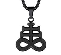 FaithHeart Brujería Cruz Símbolo Químico de Azufre Collar Metálico Acero Inoxidable 316L Cadena Ajustable Joyerías Milagrosas para Hombres