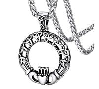 FaithHeart Collar Claddagh Nudo Celta Acero Inoxidable 316L Mujer Joyería Espiritual Corona Princesa