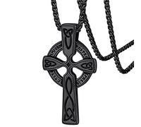 FaithHeart Collar de runa vikinga nórdica con cadena de cuerda de cuero trenzado ajustable, joyería de vikingos nórdicos con embalaje de regalo, Acero inoxidable, No es una piedra preciosa