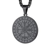 FaithHeart - Collar nórdico de Vikingos para hombre, colgante de martillo de Thor Majonir, rúnico/celta, Dios Odin de acero inoxidable/oro/negro con cadena de 55+5 cm, joyería de la suerte para