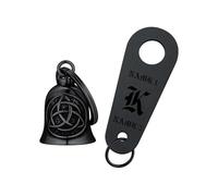FaithHeart Llavero Motocicleta Guardiana Hombre Acero Inoxidable 316L Cruz Celta Vikingo Llavero Moto Campana Acero Inoxidable 316L Accesorio Vehículo