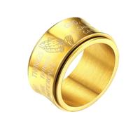 FaithHeart Manos de Rezo Anillo Giratorio Banda Ancha Joyería Cristiana Anillo Hip Hop Acero Inoxidable 316L Talla 8 Joyería Retro de Dedos Anillo de Jugar Anti-Estrés para Hombres