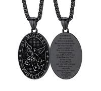 FaithHeart Medalla Hombre San Miguel Arcangel Acero Inoxidable 316L Collar Cristiano Católico Protección Regalo Cumpleaños