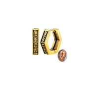 FaithHeart Pendientes Runas Vikingas Hombre Oro 18K Pendientes Dorados Acero Inoxidable 316L Joyería Vikinga Nórdica Talismán Padre Novio