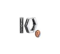 FaithHeart Pendientes Vikingos Nórdicos Hombre Pendientes Runas Acero Inoxidable 316L Aros Hexagonales Hip Hop Joven Joyería Vintage Pendientes Amuleto Regalo Reyes