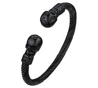 FaithHeart Pulsera Vikinga Hombre Acero Inoxidable 316L Brazalete Fino Vikingo Nórdico