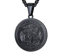 FaithHeart San Miguel Arcángel Colgante Cristiano Acero Inoxidable 316L Hombre Joyería Sagrada Católica Regalo Cumpleaños Navidad Nuevo Año Días Festivales