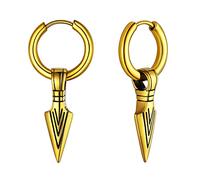 FaithHeart Viking Thors - Pendientes de cabeza de martillo/xe/lanza para mujeres y hombres, acero inoxidable, chapado en oro de 18 quilates, joyería de regalo, Acero inoxidable, Sin gemas.