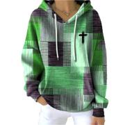 Faithwardrobe - Sudadera con capucha para mujer, diseño de cruz de fe y cruz, estilo retro, estilo cristiano, estilo retro, a rayas, Colores B, 3XL