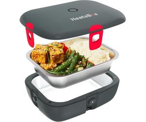 Faitron HeatsBox Style - Fiambrera Eléctrica para Calentar Alimentos sin BPA, Con Aplicación Controlable, Batería Integrada, Fiambrera Termica de Acero Inoxidable a Prueba de Fugas (925 ml), 90 W