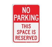 Faittoo No Parking This Space Is Reserved Sign 14 x 10 Inch Reflective Aluminum Sign UV Protected and Weatherproof Durable In
