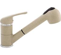 Faizee Möbel Grifo de cocina extensible color beige | Grifo mezclador giratorio monomando con 2 tipos de chorro | Grifo de cocina de alta calidad para fregadero de cocina con cabezal de ducha