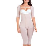Faja Capri con Mangas Post-quirúrgica para Mujer - Fajas Colombianas (Beige, Talla S)