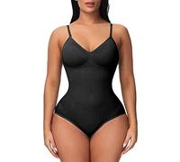 Faja Cesarea Mejor Faja Reductora Vientre Body Tanga para Mujer De Barriga Tanga Body Shaper Adelgazante con Sujetador Incorporado Deep V para Adelgazar Barriga Mujer Slim Black L