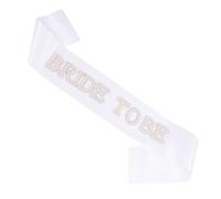 Faja de Novia, Blanca Banda Despedida Soltera con Perlas y Diamantes Imitación Regalo para Despedida Soltera para Atuendo Fiesta Compromiso y Accesorios Boda