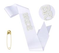 Faja de Novia Perla Blanca, Cinturón Ajustable Boda para Novia Regalo Despedida Soltera con Alfiler Faja Despedida Soltera Regalo Ideal para Decoraciones Fiesta de Compromiso