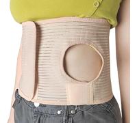 Faja de Ostomía, Faja para Colostomía para Hombre y Mujer, Transpirable, con Orificios de 10cm, Cinturón de Soporte Abdominal Postoperatorio(Medium)