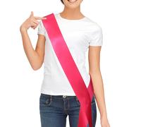 Faja de satn en blanco Faja lisa Decoraciones para fiestas Haz tu propia faja (rosa fuerte)