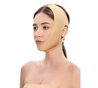 Faja Facial Adelgazante Para Mejillas, Correa Elevadora Para Barbilla En Forma De V, Correa Facial Reutilizable Para Mujeres, Color Beige(L)