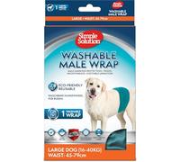 Faja lavable para perro macho Simple Solution, talla L | Súper absorbente, antifugas y ajustable. Confort para incontinencia, marcado o micción por excitación.