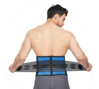 Faja Lumbar de Talla Grande S-6XL para Hombre y Mujer, Corrector de Postura, Soporte Lumbar de Doble tracción, cinturón de Ejercicio, Faja Abdominal para Deportes y Trabajo (S) (Azul 5XL)