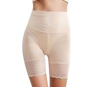 Faja moldeadora de cintura alta con encaje para mujer, beige, XXL