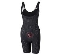 Faja Moldeadora de Cuerpo Completo para Mujer con Piedra de energía volcánica, Busto Abierto, sin Costuras, tecnología Invisible (Color: Beige, Talla: Mediana) (Negro Grande)