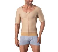 Faja Moldeadora de Manga Corta para Hombre Cierre con Corchetes y Cremallera Chaleco de Compresión para Cirugía Estética Abdominal Masculina(L)