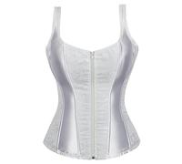 Faja para Cintura Y Abdomen Mejor Faja Reductora Womens Satin Bustier Corsets Top Sexy Strapless Boned Waist Cincher Overbust Bustiers Plus Size Corsets Bragas Embarazada Body Shaper White XXXXXXL