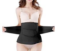 Faja posparto C-Sección Cinturón de recuperación Soporte de Espalda Vientre Envoltura de Vientre Banda Shapewear, Negro, XL Cintura 39/48"